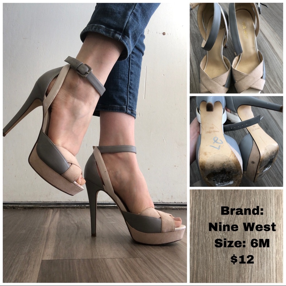 Cute cream/gray heels